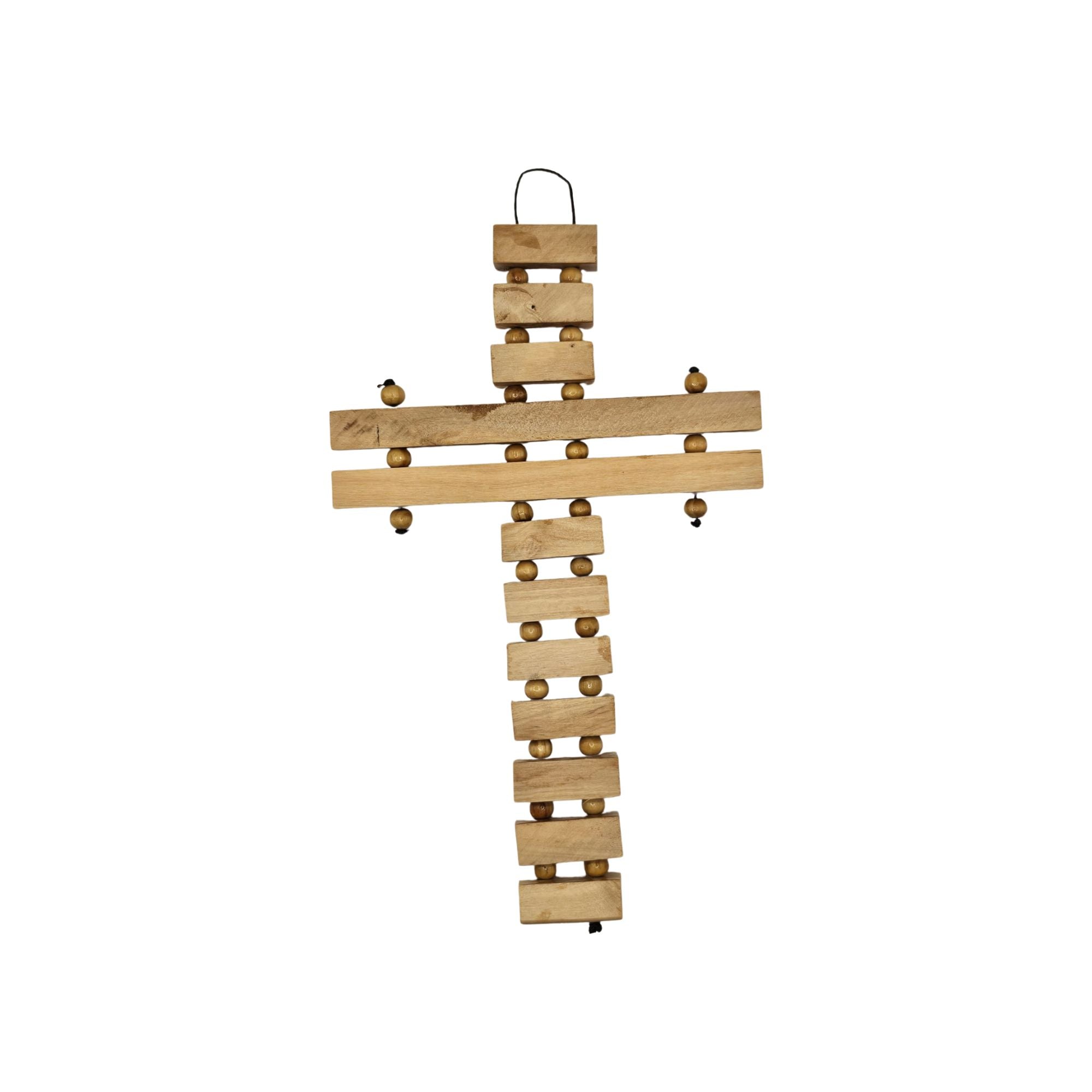 Handmade Olive Wood Lord’s Prayer Wall Cross – Holy Land Christian Decor (23cm)