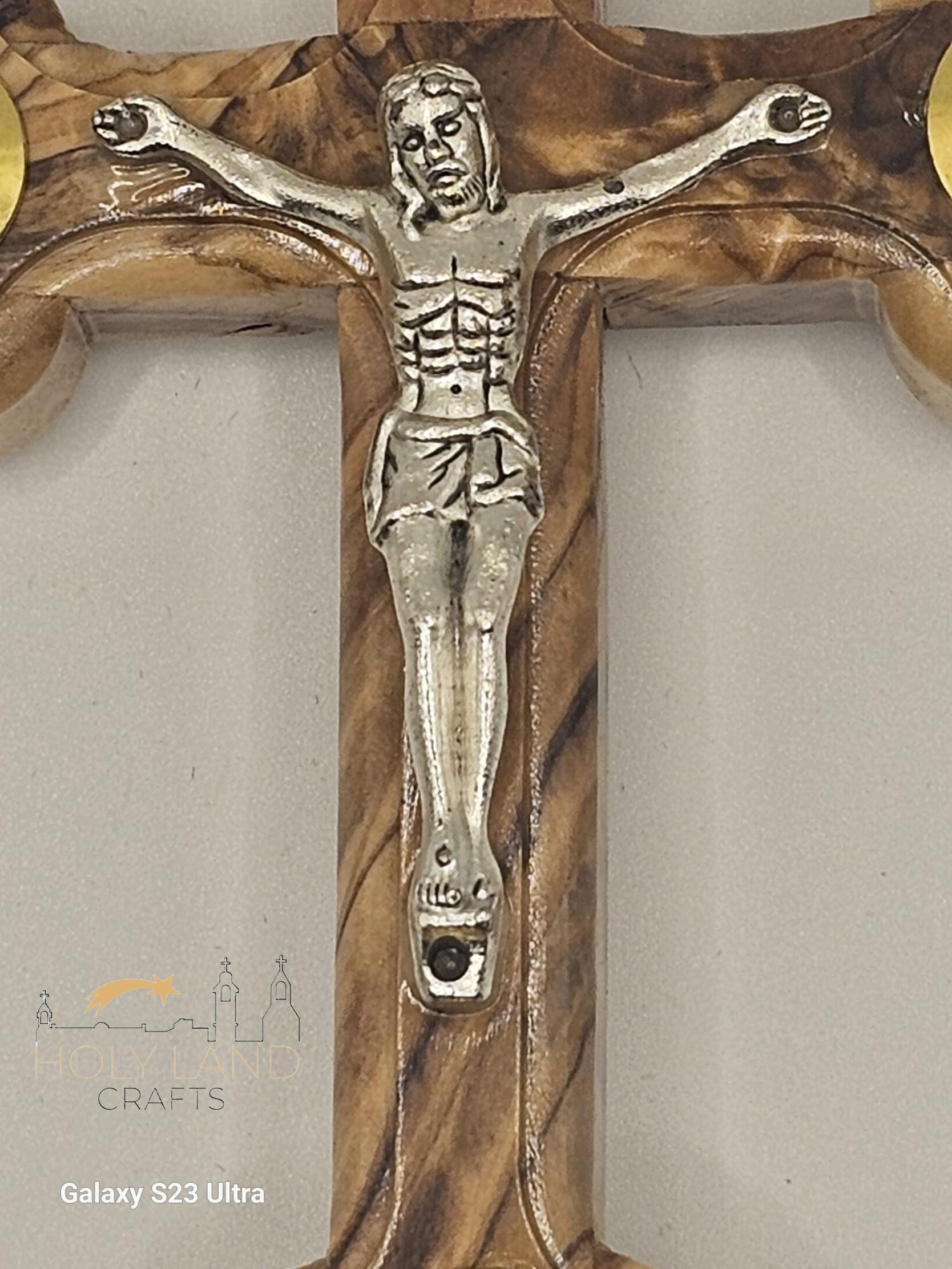 Olive Wood Crucifix Cross with Stand - Handmade in Bethlehem