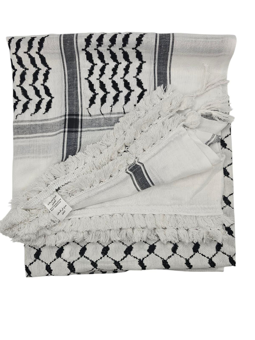 Authentic Palestinian Keffiyeh – Handmade Hirbawi Cotton Scarf from Hebron