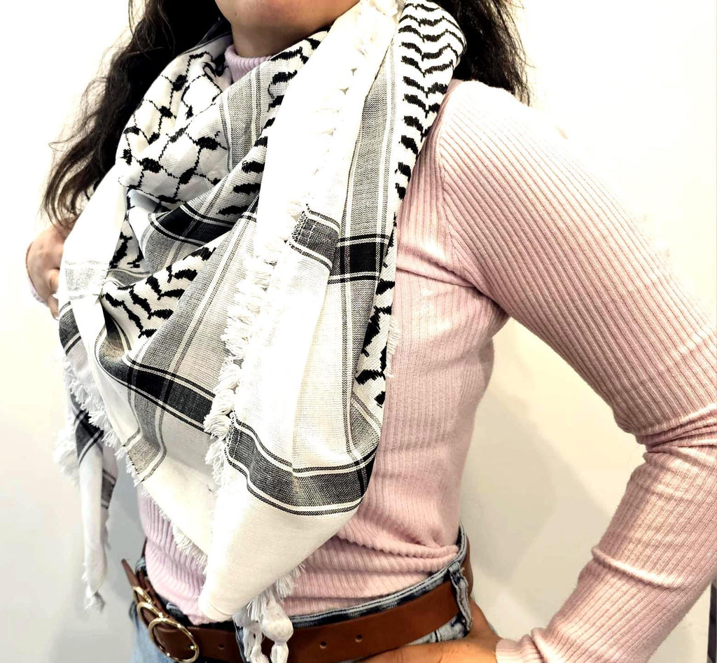Authentic Palestinian Keffiyeh – Handmade Hirbawi Cotton Scarf from Hebron