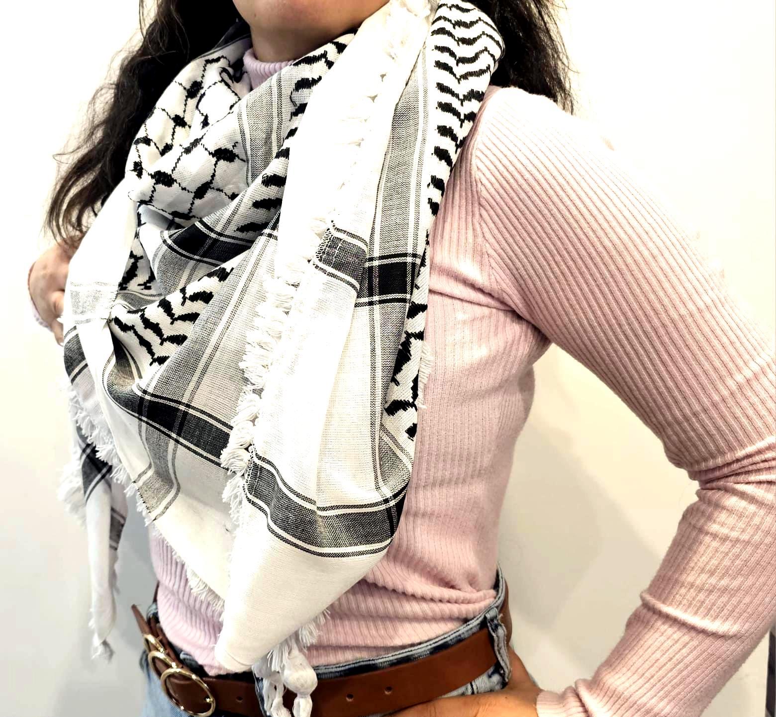 Authentic Palestinian Keffiyeh – Handmade Hirbawi Cotton Scarf from Hebron