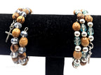 Handmade Olive Wood Bracelet with Cross Charm | Bethlehem