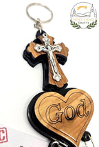 Olive Wood ‘God Bless Our Home’ Wall Hanging – Christian Home Decor (23cm)