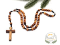 Handmade Olive Wood Rosary with Holy Soil – Jerusalem Cross from Bethlehem