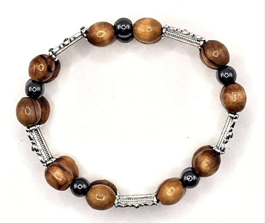 Handmade Olive Wood Bracelet with 5 Holy Icons – Bethlehem Prayer Beads