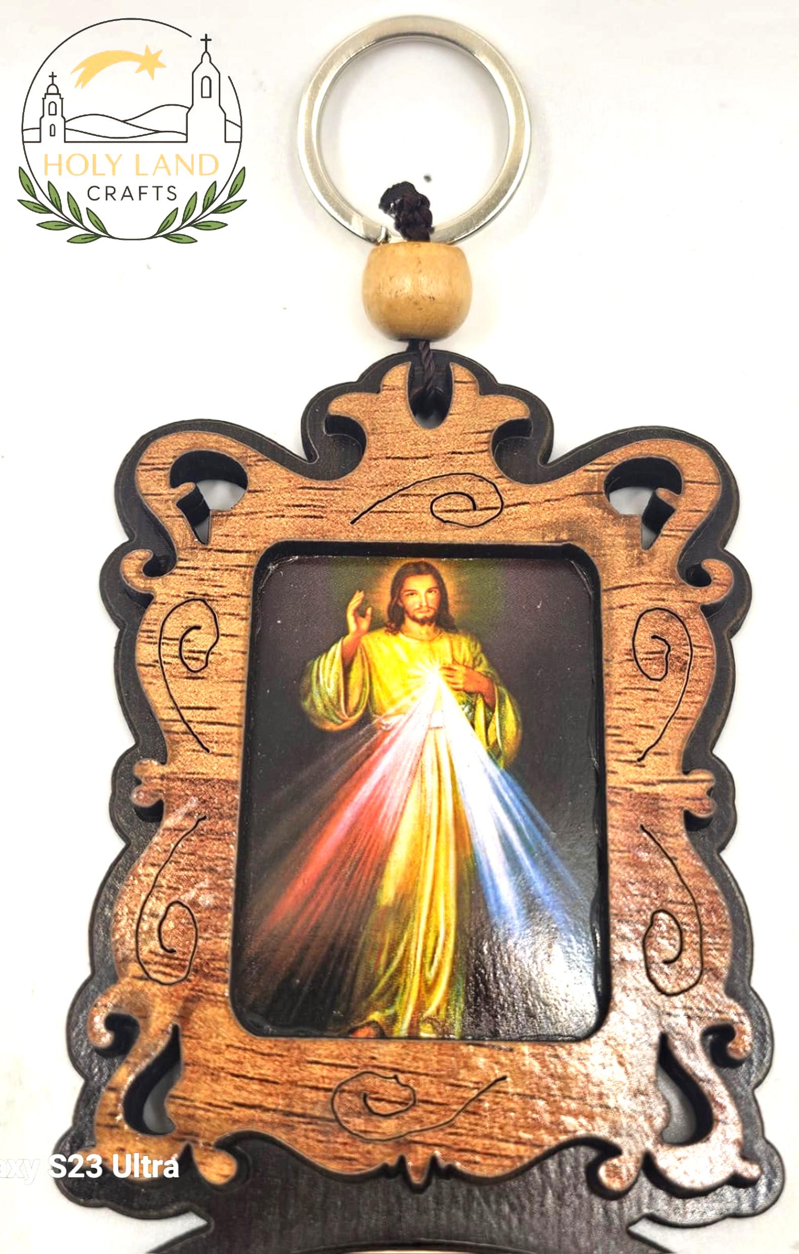 Handmade Olive Wood Wall Hanging – Jesus I Trust In You – Holy Water & Oil